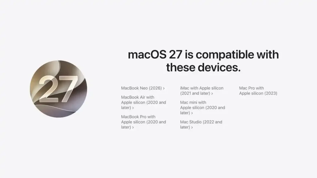 macOS 27 Intel Mac Donemini Resmen Kapatti-4